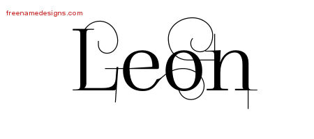 Decorated Name Tattoo Designs Leon Free