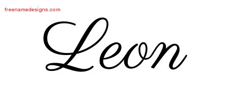 Classic Name Tattoo Designs Leon Printable