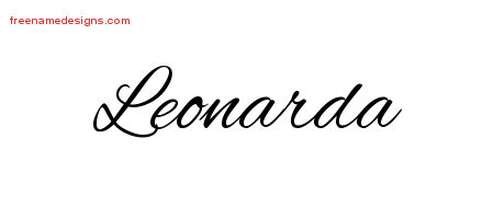 Cursive Name Tattoo Designs Leonarda Download Free