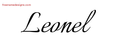 Calligraphic Name Tattoo Designs Leonel Free Graphic