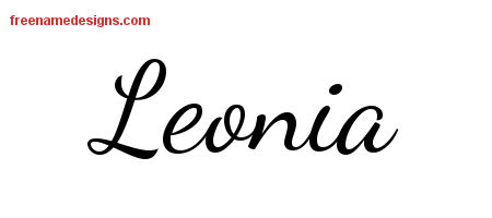 Lively Script Name Tattoo Designs Leonia Free Printout