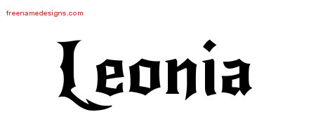 Gothic Name Tattoo Designs Leonia Free Graphic