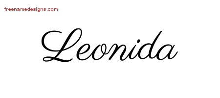 Classic Name Tattoo Designs Leonida Graphic Download