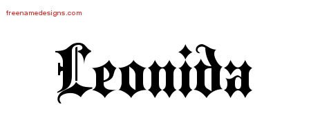 Old English Name Tattoo Designs Leonida Free