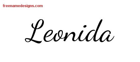 Lively Script Name Tattoo Designs Leonida Free Printout