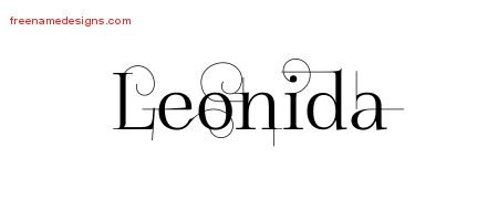 Decorated Name Tattoo Designs Leonida Free