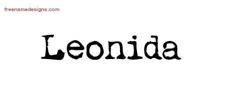 Vintage Writer Name Tattoo Designs Leonida Free Lettering