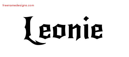 Gothic Name Tattoo Designs Leonie Free Graphic