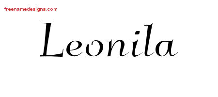 Elegant Name Tattoo Designs Leonila Free Graphic
