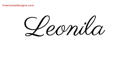 Classic Name Tattoo Designs Leonila Graphic Download