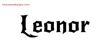 Gothic Name Tattoo Designs Leonor Free Graphic