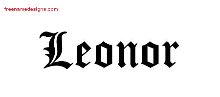 Blackletter Name Tattoo Designs Leonor Graphic Download