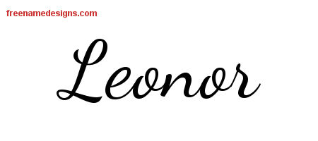 Lively Script Name Tattoo Designs Leonor Free Printout