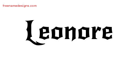Gothic Name Tattoo Designs Leonore Free Graphic