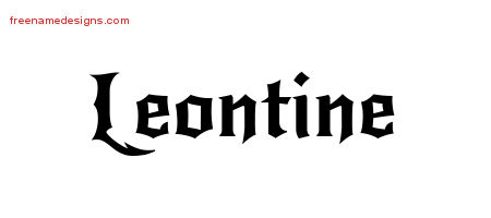 Gothic Name Tattoo Designs Leontine Free Graphic