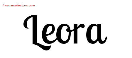 Handwritten Name Tattoo Designs Leora Free Download