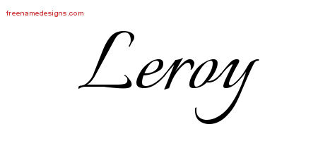 Calligraphic Name Tattoo Designs Leroy Free Graphic
