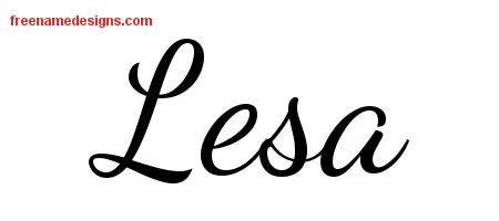 Lively Script Name Tattoo Designs Lesa Free Printout