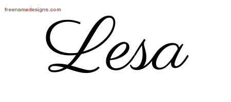 Classic Name Tattoo Designs Lesa Graphic Download