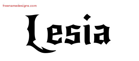 Gothic Name Tattoo Designs Lesia Free Graphic