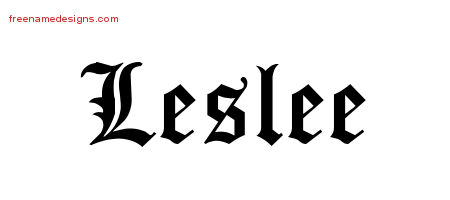 Blackletter Name Tattoo Designs Leslee Graphic Download