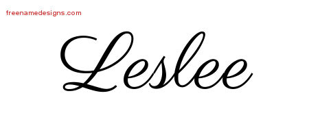 Classic Name Tattoo Designs Leslee Graphic Download