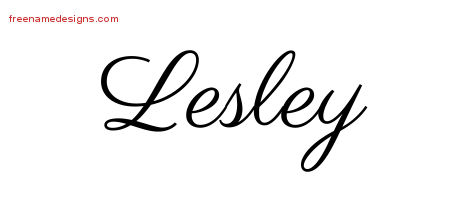 Classic Name Tattoo Designs Lesley Printable