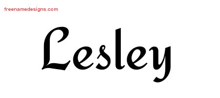 Calligraphic Stylish Name Tattoo Designs Lesley Free Graphic