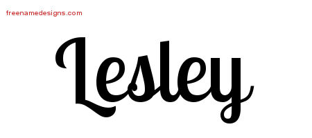 Handwritten Name Tattoo Designs Lesley Free Download