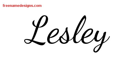 Lively Script Name Tattoo Designs Lesley Free Printout