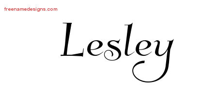 Elegant Name Tattoo Designs Lesley Free Graphic