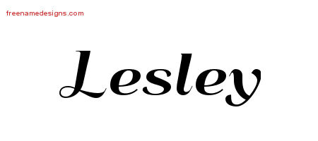 Art Deco Name Tattoo Designs Lesley Graphic Download