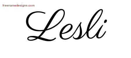 Classic Name Tattoo Designs Lesli Graphic Download