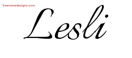 Calligraphic Name Tattoo Designs Lesli Download Free
