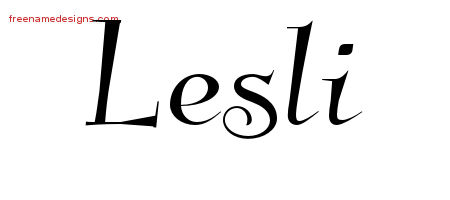 Elegant Name Tattoo Designs Lesli Free Graphic