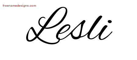Cursive Name Tattoo Designs Lesli Download Free