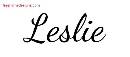 Lively Script Name Tattoo Designs Leslie Free Download