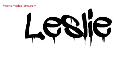 Graffiti Name Tattoo Designs Leslie Free Lettering