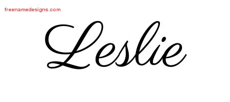 Classic Name Tattoo Designs Leslie Graphic Download