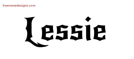 Gothic Name Tattoo Designs Lessie Free Graphic