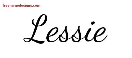 Lively Script Name Tattoo Designs Lessie Free Printout