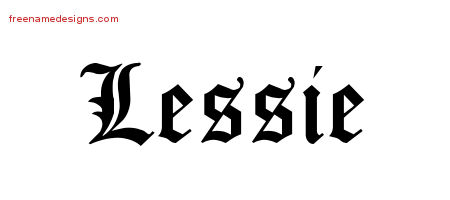 Blackletter Name Tattoo Designs Lessie Graphic Download