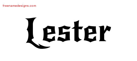 Gothic Name Tattoo Designs Lester Free Graphic