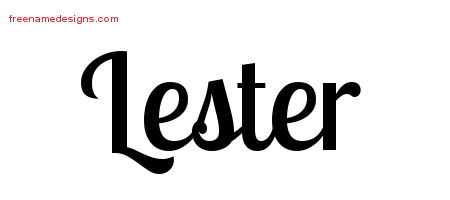 Handwritten Name Tattoo Designs Lester Free Printout