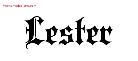 Old English Name Tattoo Designs Lester Free