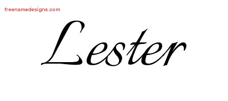Calligraphic Name Tattoo Designs Lester Free Graphic