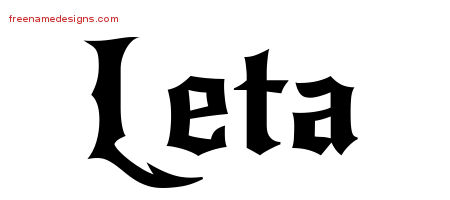 Gothic Name Tattoo Designs Leta Free Graphic