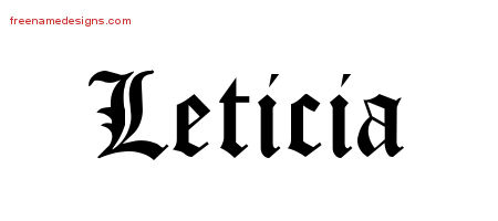 Blackletter Name Tattoo Designs Leticia Graphic Download