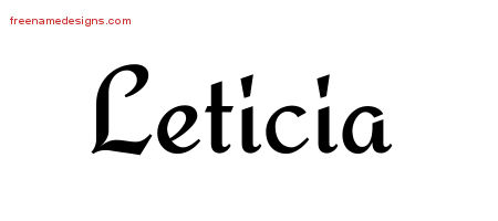 Calligraphic Stylish Name Tattoo Designs Leticia Download Free