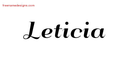 Art Deco Name Tattoo Designs Leticia Printable